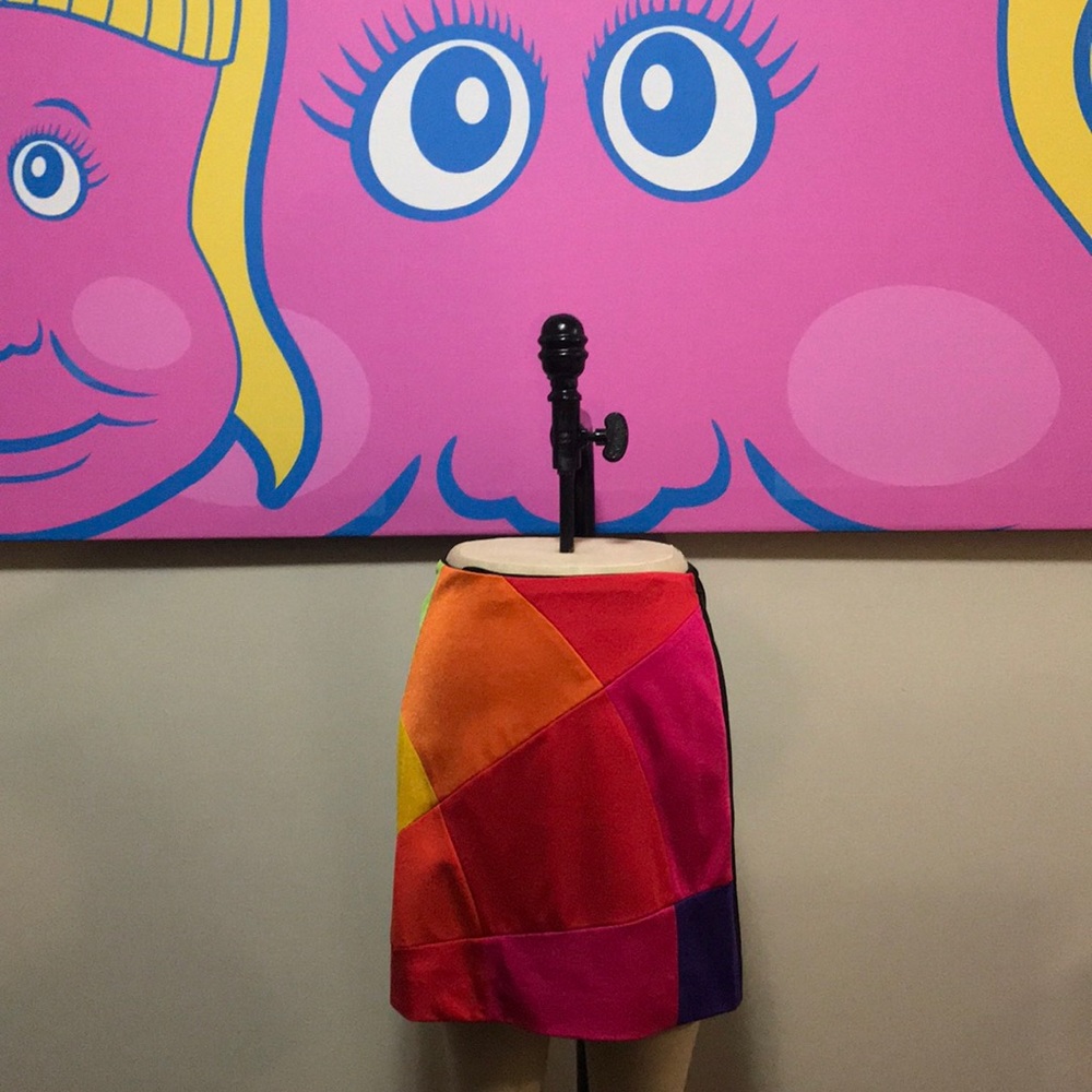 Moschino Cheap Chic Color Block Mini Skirt